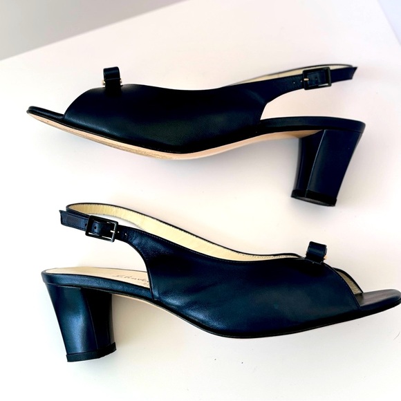 Salvatore Ferragamo Leather Pumps, Slingback, Low Heel Shoes - Picture 5 of 12